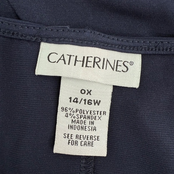 Catherines Dress Women 0X Blue Sleeveless Stretch Shift Office Career Casual - Picture 4 of 8